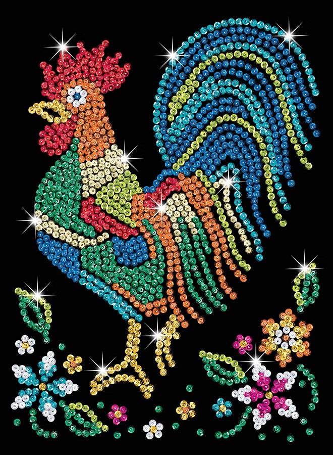 Sequin Art Red Rooster Cockerel, Sparkling Arts and Crafts Kit; Creative Crafts for Adults and Kids - Image 2